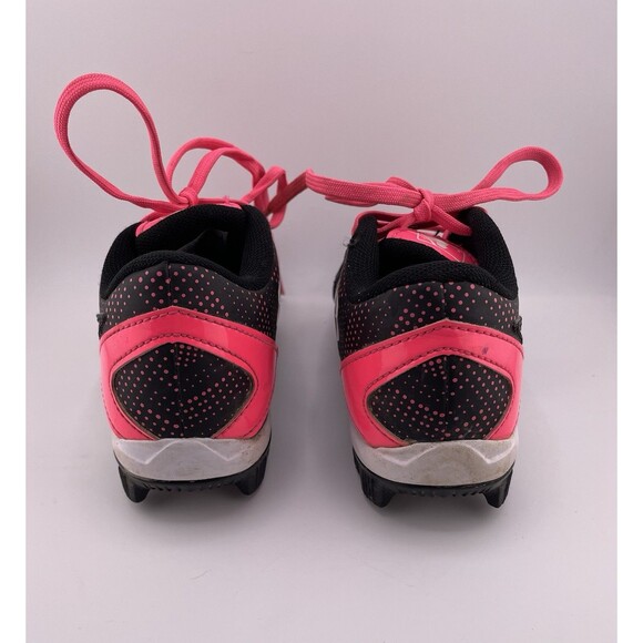 Under Armor Cleats Kids Size 12K Black Pink Lead Off Baseball Shoes - Picture 4 of 7